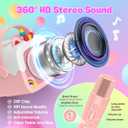 Mini Karaoke Machine for Kids Girls: Unicorn Portable Bluetooth Speakers With 2 Wireless Mic Christmas Birthday Gifts for 5 6 7 8 9 10 11 Years Teen Toys for Girls age 4-6 7 8 9 Stocking Stuffers Pink