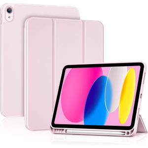 ProCase for iPad (A16) 11th Gen 11 inch 2025/10th Generation 10.9 inch 2022 Case with Pencil Holder, Full Camera Protection Slim Case with Soft TPU Back Cover -Light Pink