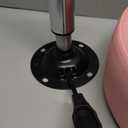 Pink 4.9-inch Thickened Vanity Stool Round PU Leather Swivel Height Adjustable Makeup Chair Ottoman for Bedroom Living Room SPA Salon Shop Small