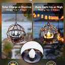 Homemory Solar Tea Lights Outdoor Waterproof Hanging Lanterns, Beaded Copper Wire Ball Holders with Solar Powered Tea Lights Candles, Ideal for Patio, Garden, Backyard, Pergola, Tree, Fence, 4-Pack