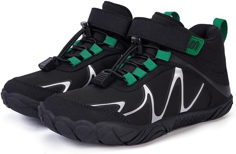 Kids Hiking Boots, Toddler Hiking Shoes Boys Girls Non-Slip Anti Collision Athletic Trekking Walking Boots for Little Kid/Big Kid (Black)