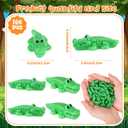 Geelin 100 Pcs Mini Alligator Figurines Bulk Mini Resin Crocodiles Figurines Small Alligator Figure Resin Tiny Animals for Dollhouse Landscape Aquarium Garden Desktop