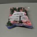 Fielegen 6FT Artificial Flower String Lights Battery Operated Fake Rose Vine Floral Garland with 20 LED Fairy Lights,Silk Hanging Pink Rose Flower Vines for Wedding Party Garden Home Table Wall Decor