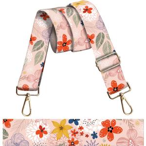 Wide Purse Strap Replacement Crossbody, Funny Shoulder Strap Adjustable, Cute Bag Strap for Women Guitar Purses (Cute Colorful Flowers)