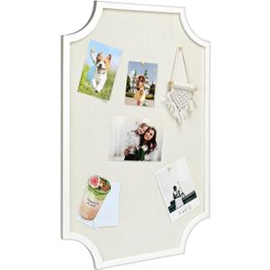 Linen Bulletin Board, Large Pin Board for Wall,20"x30",White Wood Frame