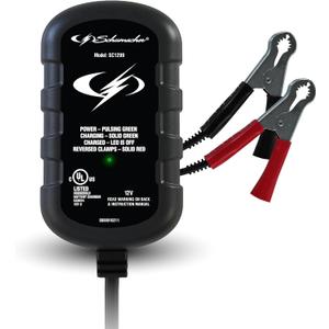 Schumacher Electric 0.8A Car Battery Charger and Maintainer, 2-in-1 Solution, for 12V Power Sport, Automotive, and Marine Batteries, SC1299