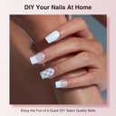 2 x Semi Cured Gel Nail Strips, 20 PCS Gel Nail Stickers - UV Light Wraps, Salon Quality & Easy to Use - French Chess