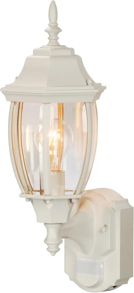 Heath Zenith HZ-4192-WH Six-Sided Die-Cast Aluminum Lantern, White with Beveled Glass, Bulb Not Included