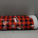 Christmas Kitchen Rugs Sets of 2 Red Buffalo Plaid Santa Claus Snowflakes Deer Non Slip Floor Kitchen Mats Low Profile Winter Decorative Christmas Rug for Indoor Home Decorations, 17x29 and 17x47 Inch