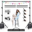 BEIYANG Backdrop Stand, 7.5 FT x 10 FT Adjustable Photography Background Support System Kit with Carrying Bag for Photo Video Studio