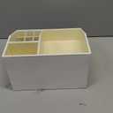 VLANDO Makeup Organzier,Vanity Organizer with Drawers, PU Leather Skincare Organizer Perfume Organizer,Large Cosmetic Display Case for Lipstick,Brushes Gifts for Women-White (2 layers-White)