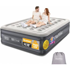 OlarHike Queen Air Mattress with Built-in Pump, 18" Blow Up Bed, 700lbs