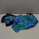 Yonique Two Piece Tankini Swimsuits for Women with Shorts Tummy Control Bathing Suits Athletic Swimwear (Medium, Green Leaves)