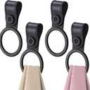 4 Pack Silicone Kitchen Towel Holder  Soft & Waterproof Bathroom and Dish Towel Holder, Towel Clips for Kitchen, Cabinet, Stove, Oven Handle or Rods (Black, Non-Slip & Heat Resistant)