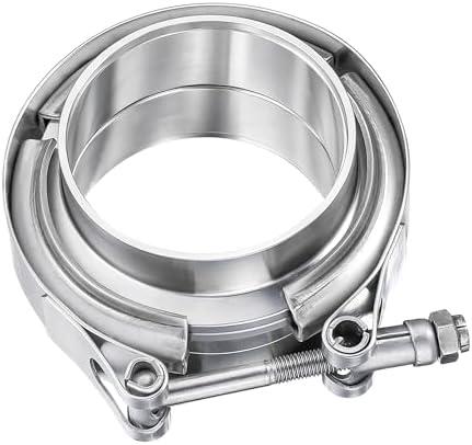 WYSIWYKA 2.5 Inch V Band Clamp with Flange Male Female, 304 Stainless Steel V-Band Flange Kit For Turbo, Downpipes, Exhaust Systems