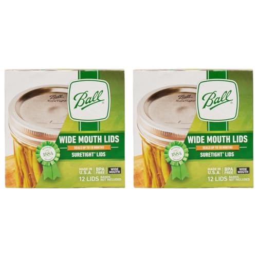 Ball Wide Mouth Mason Jar Lids 12-Count per Pack (2-Packs Total)