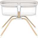 ANGELBLISS 3 in 1 Baby Bassinet, Rocking Bassinets Bedside Sleeper, One-Second Convert Travel Portable Bassinet Newborn Baby (White)
