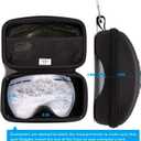 Snow Goggles Case, Semi Hard EVA Ski Goggles Case with Aluminum Bag Strap & High-Performance Proof Zipper - Compact & Lightweight Travel Carrying Snowboard Goggles Bag