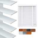 Wood Blinds for Indoor Window, White Real Wooden Blinds 38" WX60 H