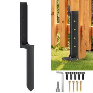 Fence Post Repair Kit, Max 8mm Thickened Double-Layer Fence Post Anchor, Heavy Duty Fence Post Repair Stakes, Anchor Ground Spike for Repairing Tilted/Broken Wood Posts