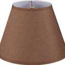 Aspen Creative 32091A, Hardback Empire Transitional Spider Shade, Dark Brown Burlap Texture Fabric, 7" Top x 13" Bottom x 9-1/2" Slant