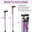 Walking Cane PANZHENG Cane for Man/Woman | Mobility & Daily Living Aids | 5-Level Height Adjustable Walking Stick | Comfortable Plastic T-Handle Portable Walking Stick Folding Cane