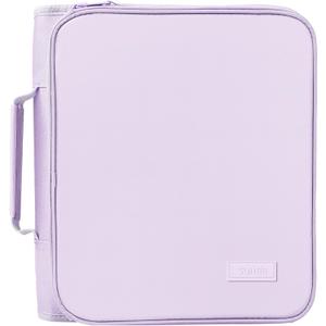 SUNEE Zippered Binder Bag with Handle, 2-Inch 3-Ring O-Ring, 500-Sheet Capacity, Includes Zip Pocket, 5-Tab Expanding File Folder, Multi-Pocket Organizer Binder for Middle School, Lavender Purple