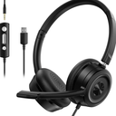 Soothielec Bluetooth Headset with Noise Cancelling Microphone, Wireless Headset with Mic for Work & USB Dongle for PC/Computer/Laptop/Cell Phones
