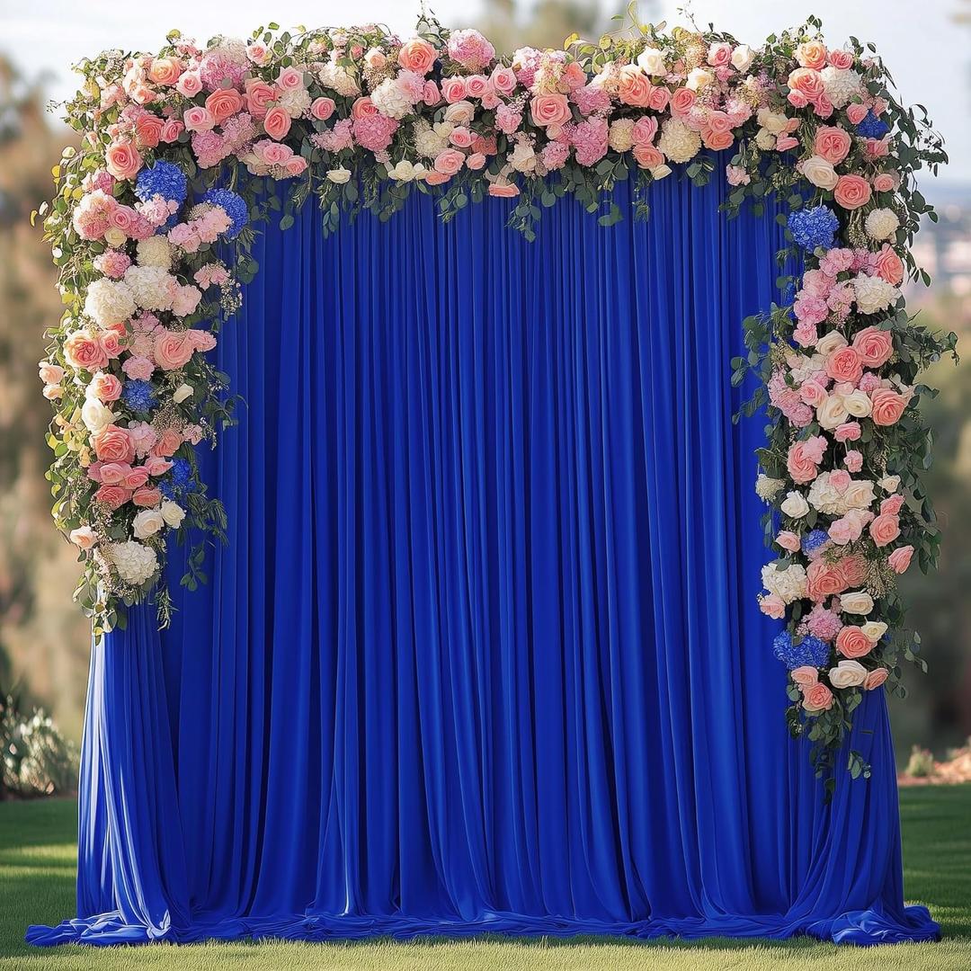 Wokceer Royal Blue Backdrop Curtain for Parties 10x10FT Photo Backdrop Drapes for Wedding Party Curtain Backdrop for Photoshoot Baby Shower Birthday Photography Background 2 Panels 5x10FT
