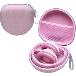 Kids Headphones Case Compatible with iClever BTH12 / HS19 / BTH26 / JoySpark-T5 / Candy Bila BH03 / EarFun/IMYB/MIDOLA MD-B01 / noot Products Foldable Kids Headphones, Pink (Case Only)