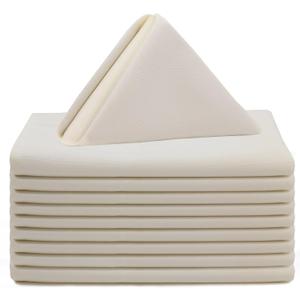 Your Chair Covers Cloth Polyester Napkins, 20 x 20 Inch, Washable Dinner Fabric Linen Napkins with Hemmed Edges for Restaurant, Wedding and Holiday Pack of 10 (Ivory)