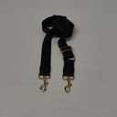Allzedream Wide Purse Strap Replacement Crossbody Shoulder Bag Adjustable Leather Ends (Black Gold Leather)
