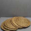 13.8 in Round Woven Placemats Plate Chargers Set of 6, Boho Farmhouse Rustic Woven Place Mats for Dining Table Decor, Rattan Wicker Table Mats Jute Braided Chargers for Dinner Plates