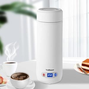 Portable Travel Kettle, Mini Electric Kettle with 5 Temperature Settings, 304 Stainless Steel, Auto Shut-Off & Boil Dry Protection, Small Tea Kettle for Travel, Black,white