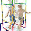 Kids Water Park Sprinkler Tunnel with Dunk Bucket for Kids | Outdoor Water Park for Kids Backyard Activity Summer Water Toy for Kids Outside