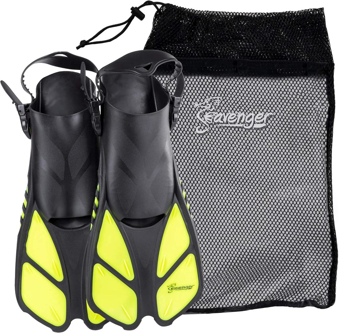Seavenger Torpedo Snorkeling Fins for Travel (Small/Medium, Yellow)