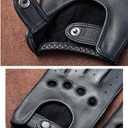YISEVEN Men's Leather Driving Gloves (Black)