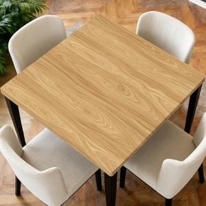 Square Fitted Tablecloth with Elastic Edge Design Table Cover Waterproof Stain-Resistant Wipeable Table Cloth for Kitchen Dining Picnic Patio Outdoor Party Wood 34X34 Inch