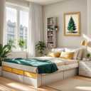 2 x ECGER Christmas Decorations Vintage Wall Art - Fir Tree Retro Print Winter Decor, Holiday Forest Art Pictures Decoration for Home, Living Room, Office (UNFRAMED, 11x14In)