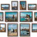 Vittanly 12 Pack Picture Frames Collage Wall Decor for Mounting or Tabletop Display, Gallery Wall Frame Set for Family, Multi Sizes Including 4pcs 8x10, 4pcs 5x7, 4pcs 4x6, Brown