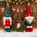 3 Pcs 14.5 Inch Large Christmas Plush Gnome Standing Decorations Swedish Tomte Gnomes Xmas Plush Table Decor 15.7 Christmas Tree for Xmas Home Tables Centerpieces Tiered Tray Decor