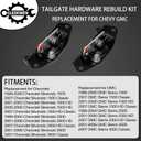 Tailgate Handle Latch Rebuild Kit, Compatible with 1999-2006 Chevy Silverado 1500 2500 3500, GMC Sierra, Replaces# 15997911 15921948 Rear Tail Gate Door Parts Gasket Bezel Lock Bolt Hinge Locking Set