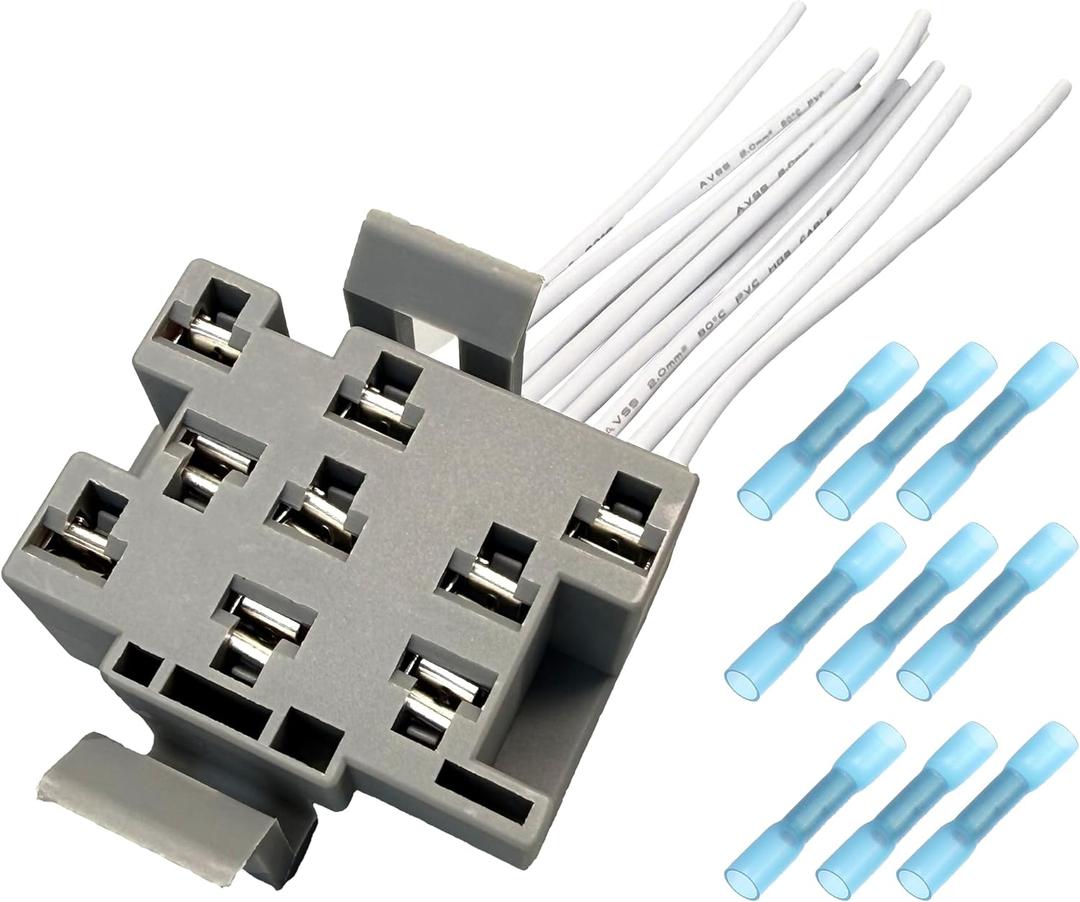 Headlight Dimmer Switch Connector Wiring Harness - Compatible with Ford, Lincoln, Mazda, Mercury Vehicles (92-08 Models) - 3U2Z14S411KTA, HP3820, 916894-9-Terminal, 9-Wire, 8.25-Inch Harness