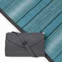 Little Unicorn 5'x7' Outdoor Family Picnic & Beach Blanket | Durable & Water-Resistant Fabric | Compact Fold & Easily Wipes Clean | Zipper Pocket (Shoreline Stripe)