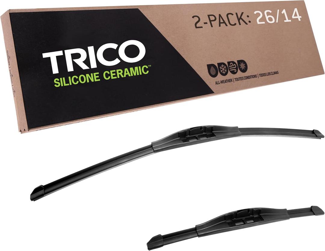 TRICO Silicone Ceramic Automotive Replacement Windshield Wiper Blade, Ceramic Coated Silicone Super Premium All Weather includes 26 inch & 14 inch Beam blades for Select Vehicle Models (90-2614)