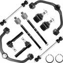 Front Suspension Kit w/Ball Joints for Ford Ranger RWD 98-11, Mazda B2300 01-09, B2500 B3000 B4000Upper Control Arm + Tie Rods Sway Bars (1-Piece design w/Front Coil Susp. Only)