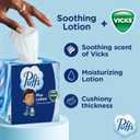 Puffs Plus Lotion with Vicks Facial Tissues, 4 Cubes, 48 Tissues per Box (192 Tissues) [Packaging May Vary]