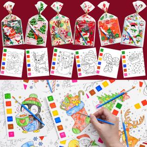 Rotu Christmas Party Favors for Kids - 30 Pack Christmas Coloring Books for Kids with Cards Xmas Gifts for Boys Girls Xmas Stocking Stuffers Classroom Prizes, 240 PCS