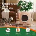 Hidden Cat Litter Box with Faux Plant & Scoop, Drawer Decorative Litter Box Enclosure with Odor Controlled Carbon Filter, Effortless Refilling, Scooping & Cleaning, Leak-Proof Design, Sandblasted, 19.7"(d) x 19.3"(H)