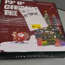 5 FT Pop Up Christmas Tree with Timer Lights and Decorations, White Artificial Tinsel Christmas Tree with 24 Ball Ornaments, Collapsible Pencil Tree for Home, Office, Holiday Party